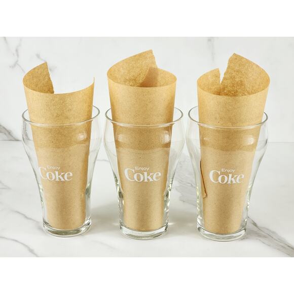 Coca Cola Coke Bell Shaped Clear Tall Glass 12oz 75th Anniversary 1977 x3 Vtg - Picture 7 of 13